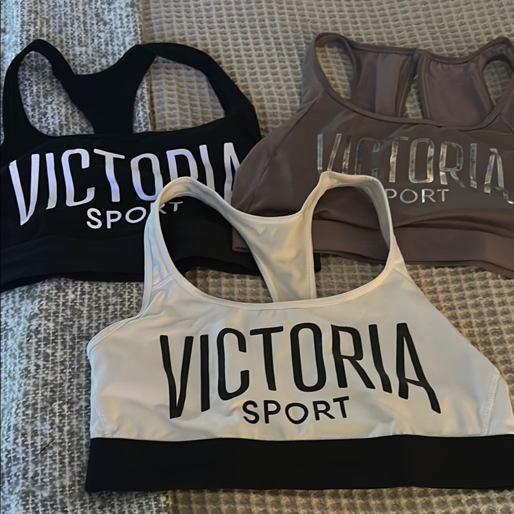 Victoria's Secret Black and Gray Sports Bra Size L (3)